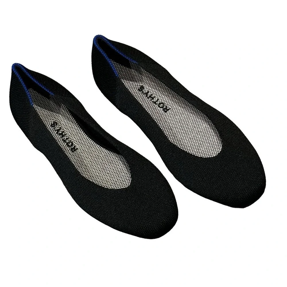 Rothy's Black Neutral The Square Flat Soft Classic Shoes Size 7.5 NWOB - Picture 10 of 13